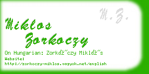 miklos zorkoczy business card